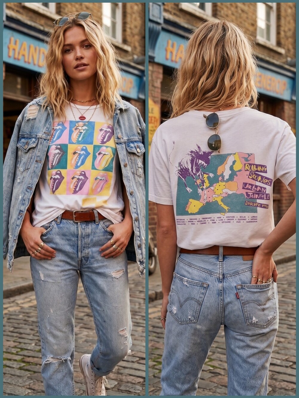Daydreamer Rolling Stones Urban Jungle Europe 1990 Pop Art Graphic Tee Size Med